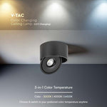 VT - 2825 20W LED COB DOWNLIGHT 3IN1 SVART KROPP - Vendolux Scandinavia