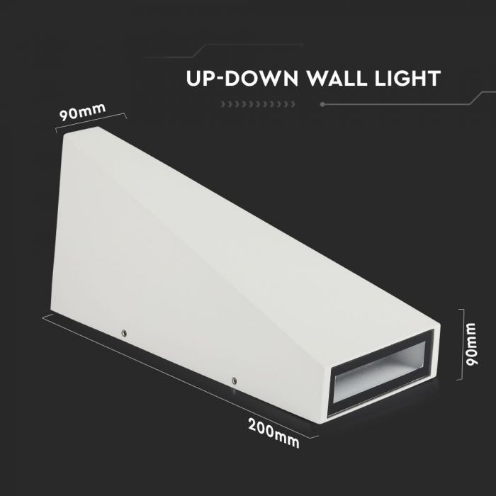 VT - 826 4W LED VÄGG ARMATUR 3000K VIT KROPP - Vendolux Scandinavia