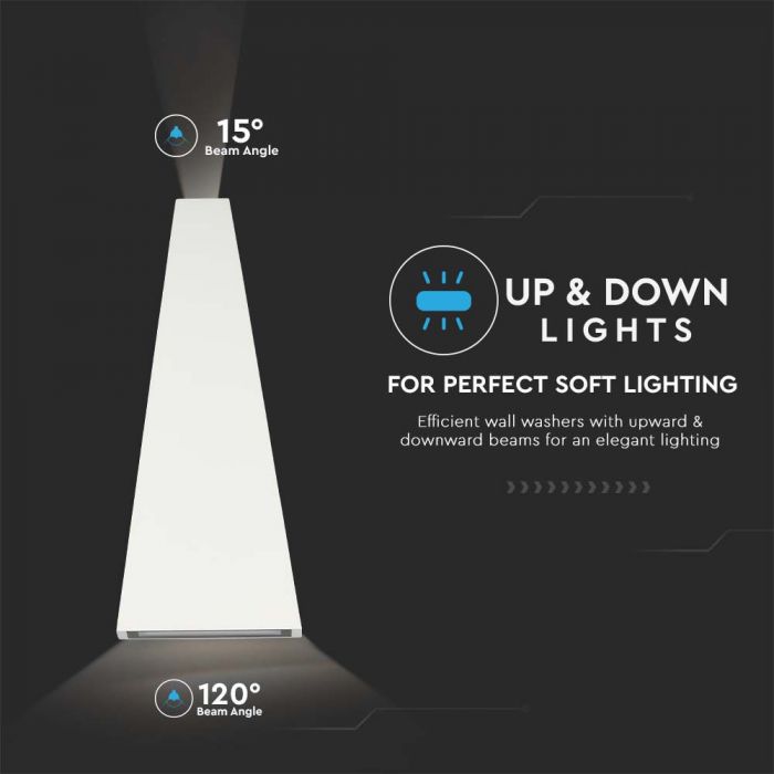 VT - 826 4W LED VÄGG ARMATUR 3000K VIT KROPP - Vendolux Scandinavia